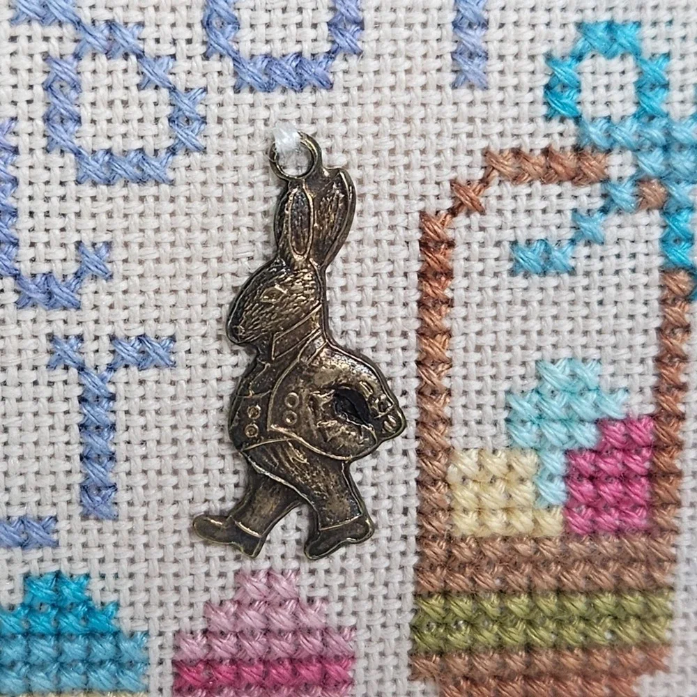 Sampling Easter Cross Stitch Framed‎ COMPLETED Lizzie Kate Stitching Wall Art